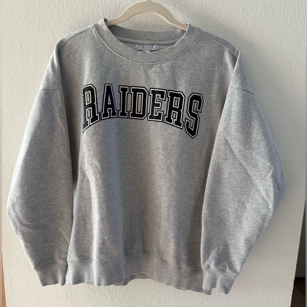 Las Vegas Raiders Grey Crewneck Sweatshirt | Wear By Erin Andrews | Women's Size